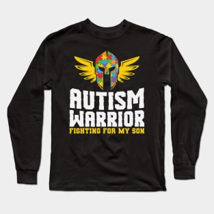 Autism Warrior Fighting   For My Son Long Sleeve T-Shirt